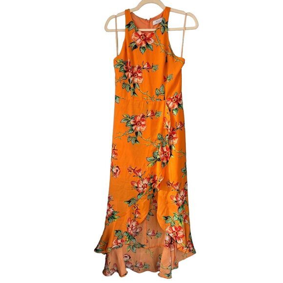 D1 Ali &‎ Jay Orange Floral Maxi Dress Size Small - Picture 3 of 9